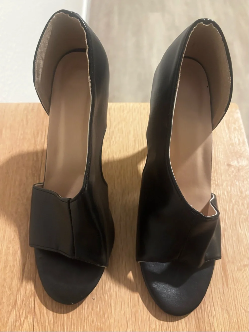 Black Open-Toe Women's High Heel Pumps
